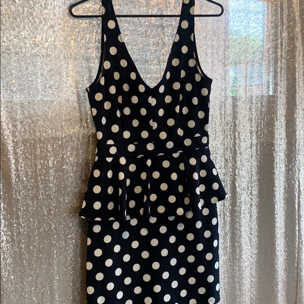 Backless Navy Peplum Cocktail Dress